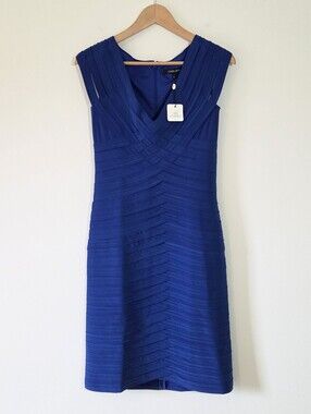 Courage b Belle Dress Cobalt Blue Bandage Bodycon Cocktail Dress Size 8 NWT